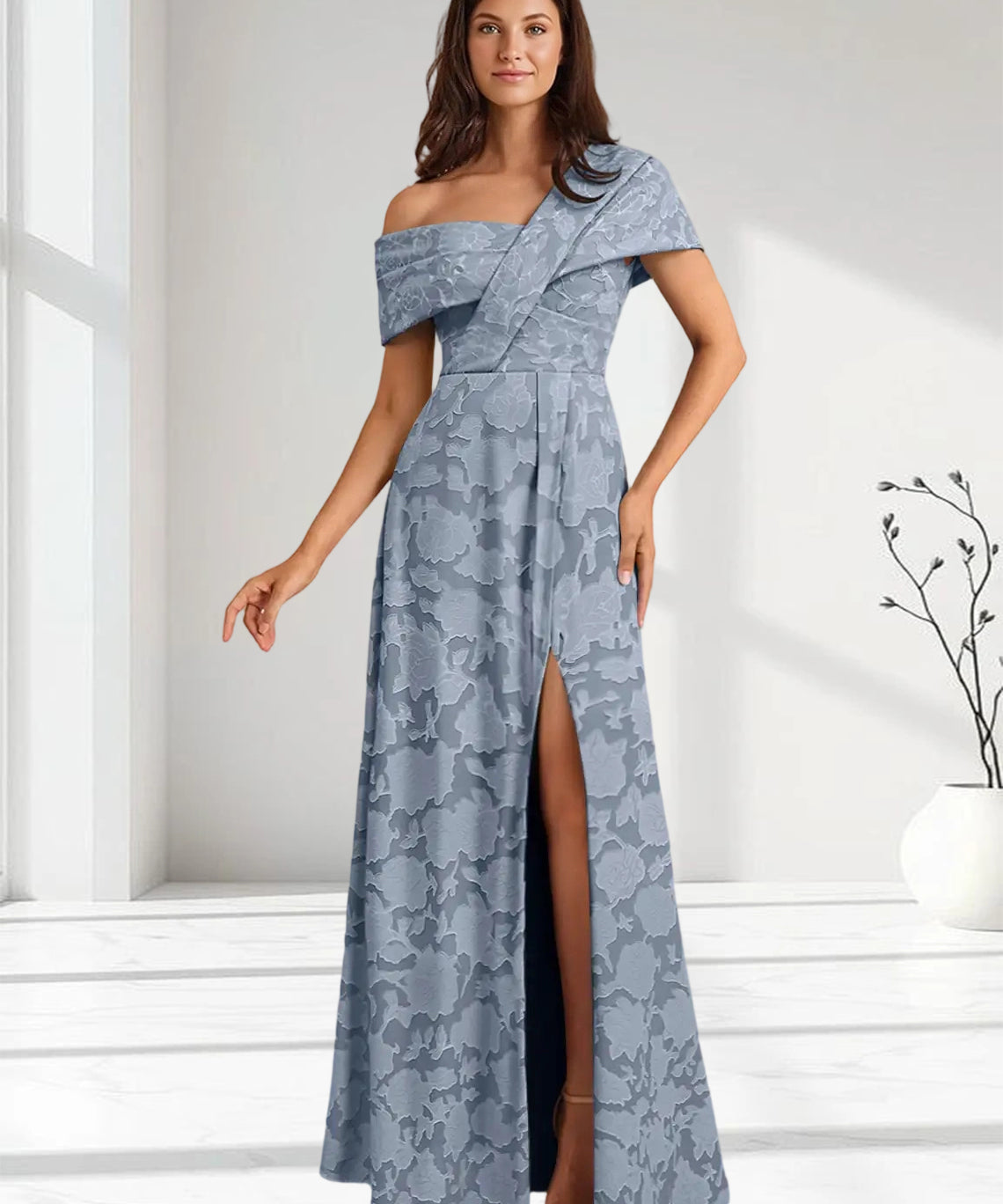 Augday Milton Milton A-Line Pleated Floral Burnout Dress