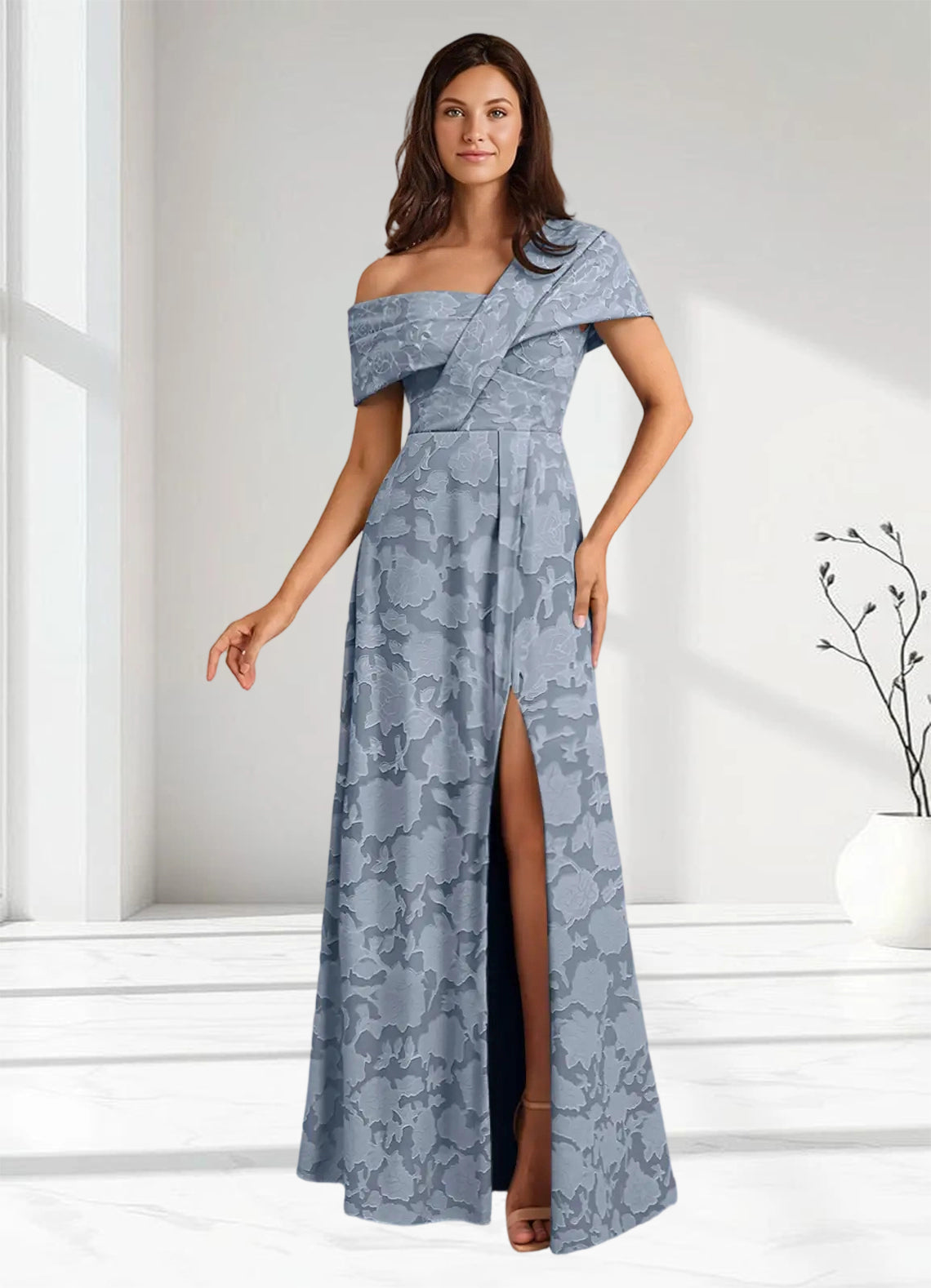 Augday Milton Milton A-Line Pleated Floral Burnout Dress