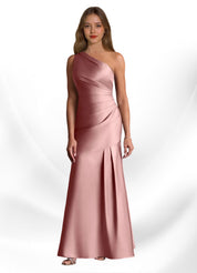 Augday Haifa Mermaid One Shoulder Stretch Satin Dress