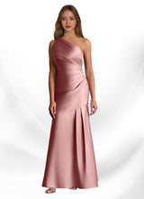 Augday Haifa Mermaid One Shoulder Stretch Satin Dress