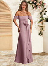 Augday Amherst A-Line Off the Shoulder Chiffon Dress