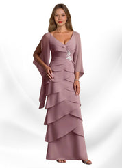 Augday Arabinda Sheath Ruched Chiffon Dress