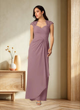 Augday Birdie A-Line Queen Anne Sequins Chiffon Dress