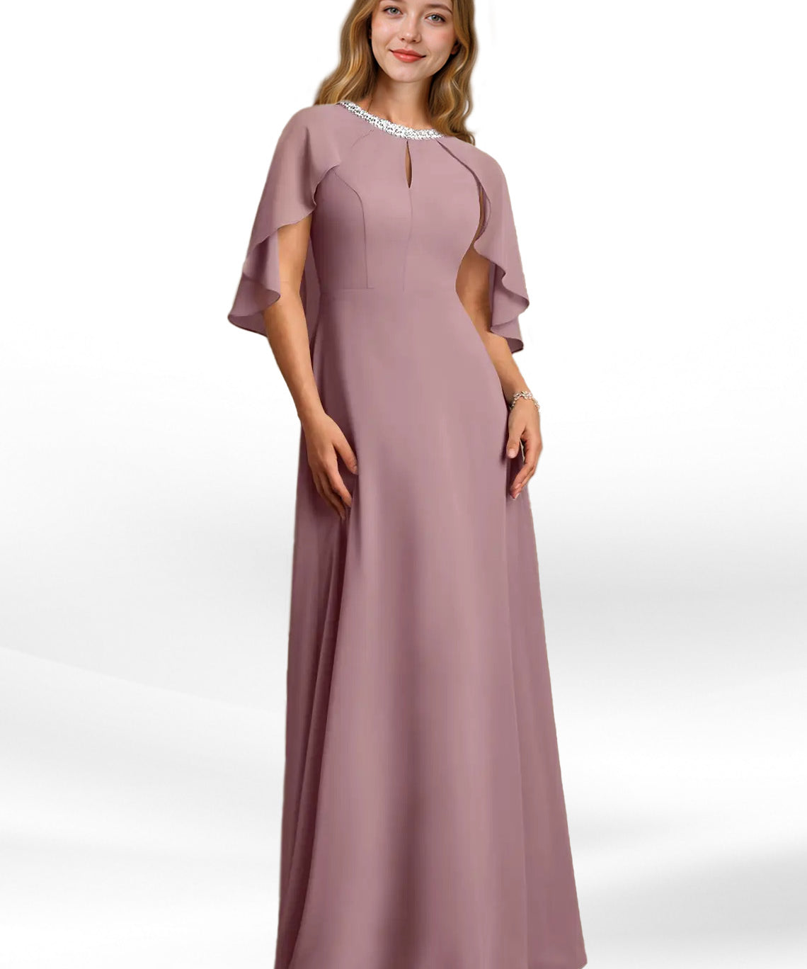 Augday Winnifred A-Line Beaded Chiffon Dress