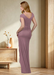 Augday Roya Mermaid V-Neck Pleated Mesh Dress
