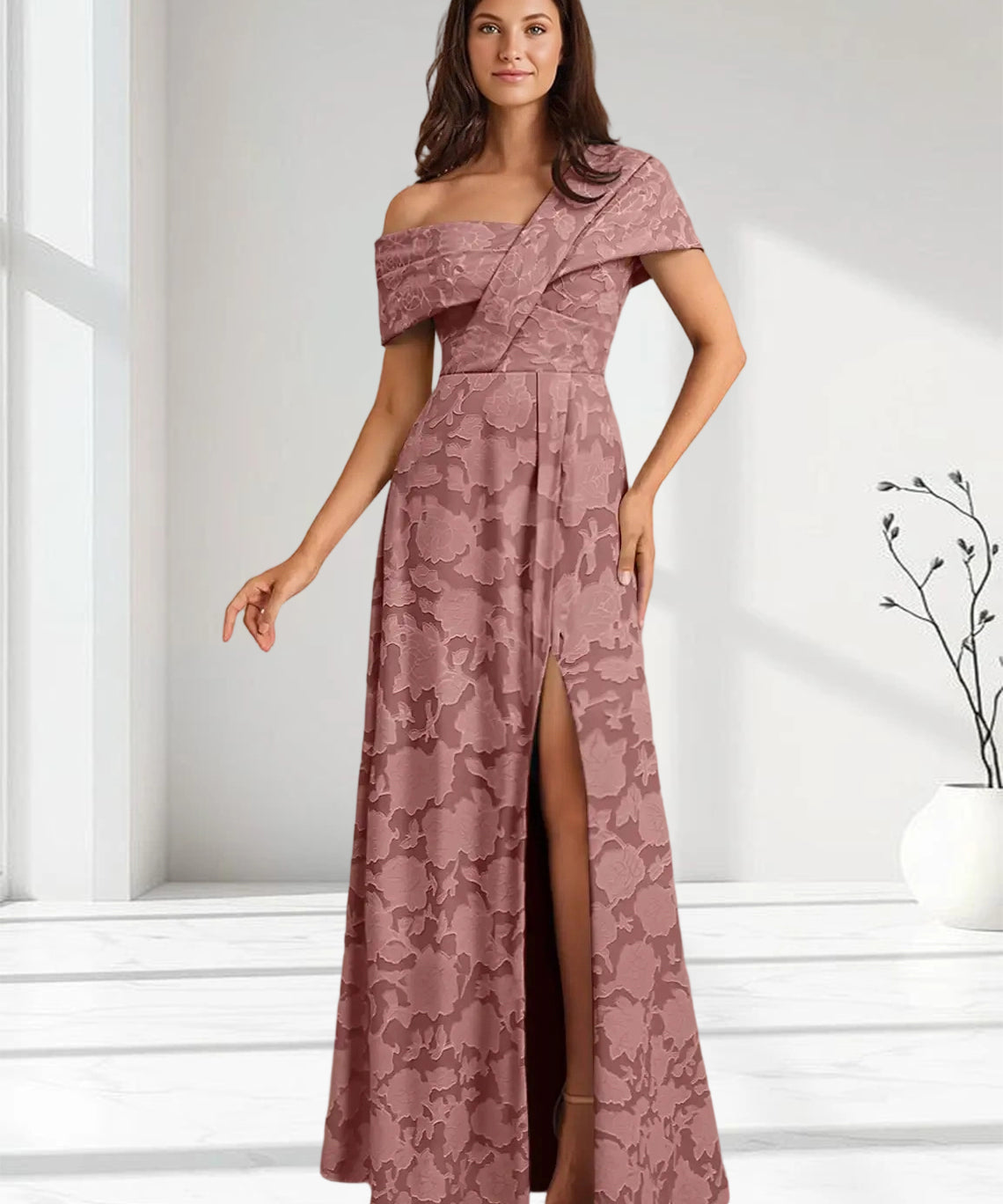 Augday Milton Milton A-Line Pleated Floral Burnout Dress