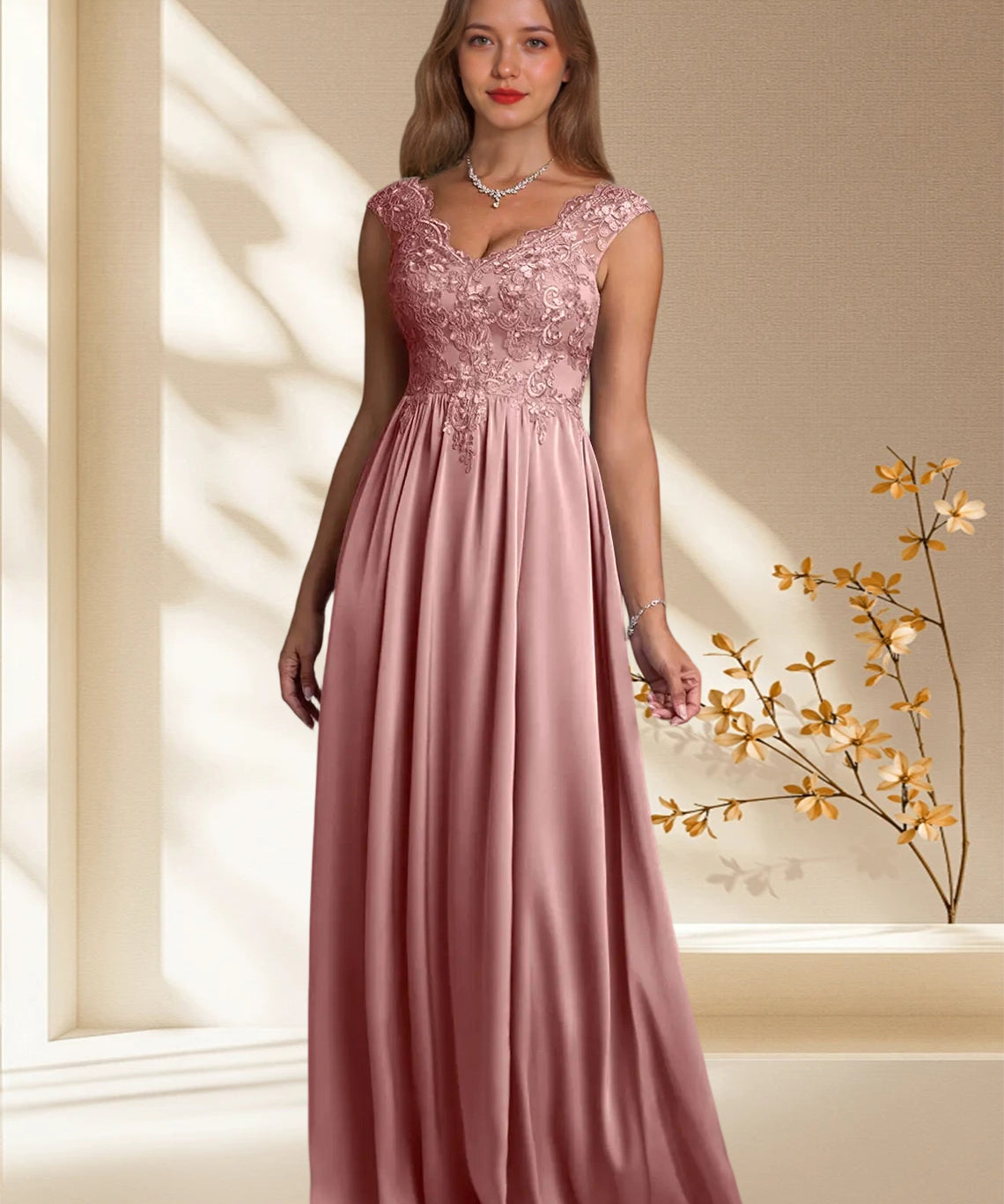 Augday Amethyst A-Line Lace Dress