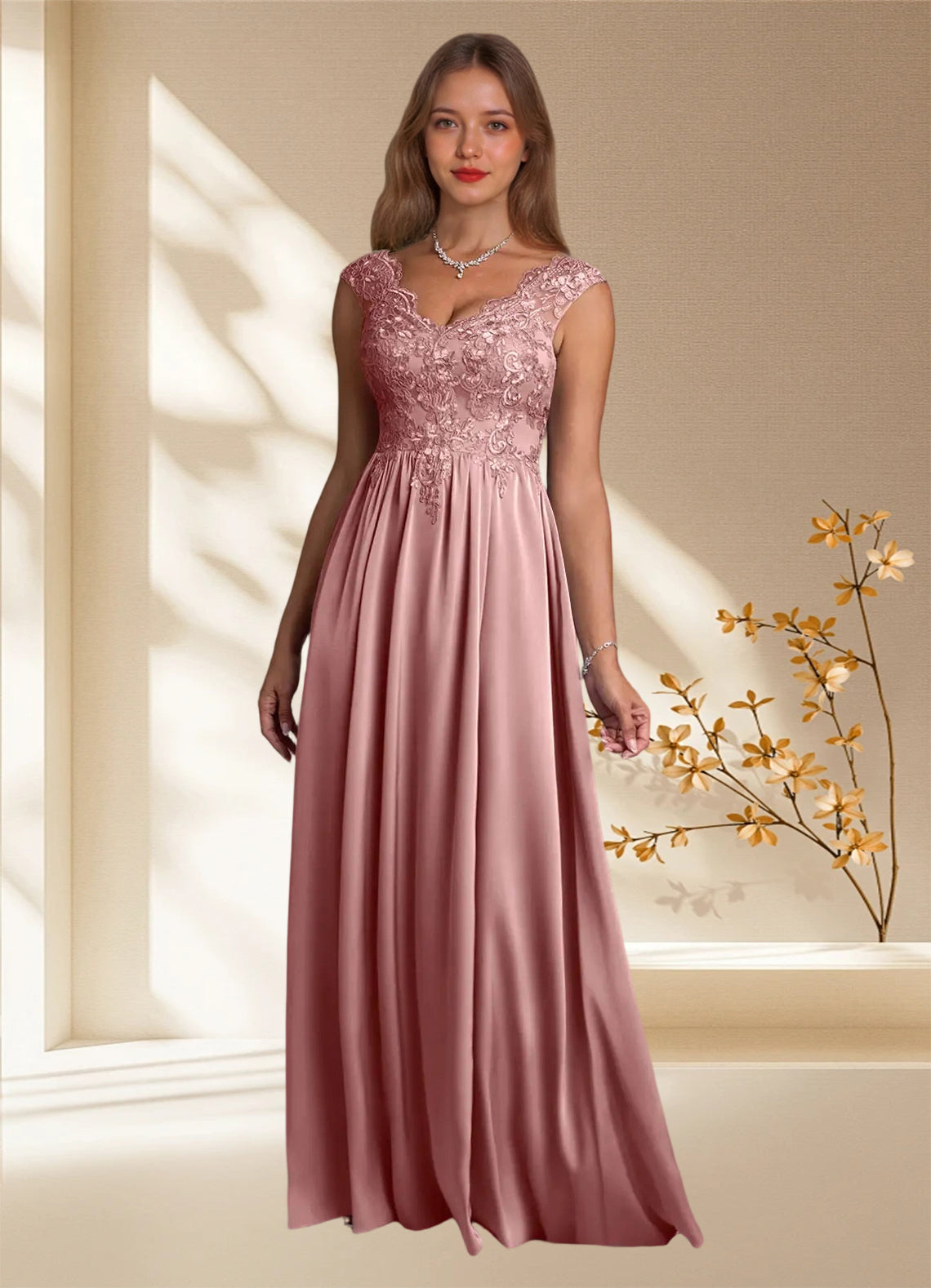 Augday Amethyst A-Line Lace Dress