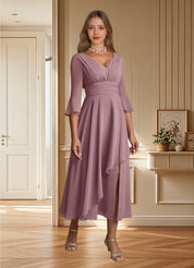 Augday Aerynne A-Line Pleated Chiffon Dress