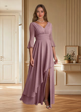 Augday Eire A-Line Pleated Chiffon Dress