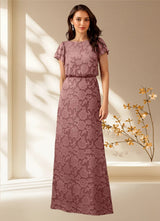 Augday Lehi A-Line Boatneck Floral Burnout Dress