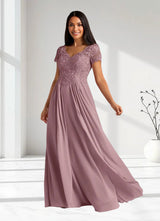 Augday Dunja A-Line V-Neck Lace Chiffon Dress