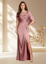 Augday Hera A-Line Lace Stretch Satin Dress