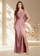 Augday Hera A-Line Lace Stretch Satin Dress