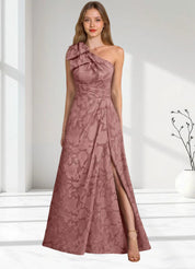 Augday Easton Ball-Gown One Shoulder Floral Burnout Dress