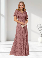 Augday Emmeline Pleated Floral Burnout Dress