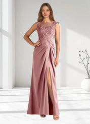 Augday Santa Barbara Sheath Pleated Stretch Satin Dress