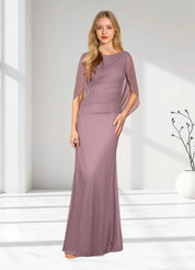 Augday Belladonna Mermaid Scoop Pleated Mesh Dress