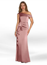 Augday Hamptons A-Line Pleated Stretch Satin Dress
