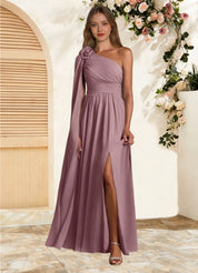 Augday Lancaster A-Line One Shoulder Chiffon Dress