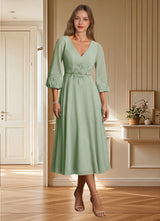 Augday Ana A-Line Lace Chiffon Dress