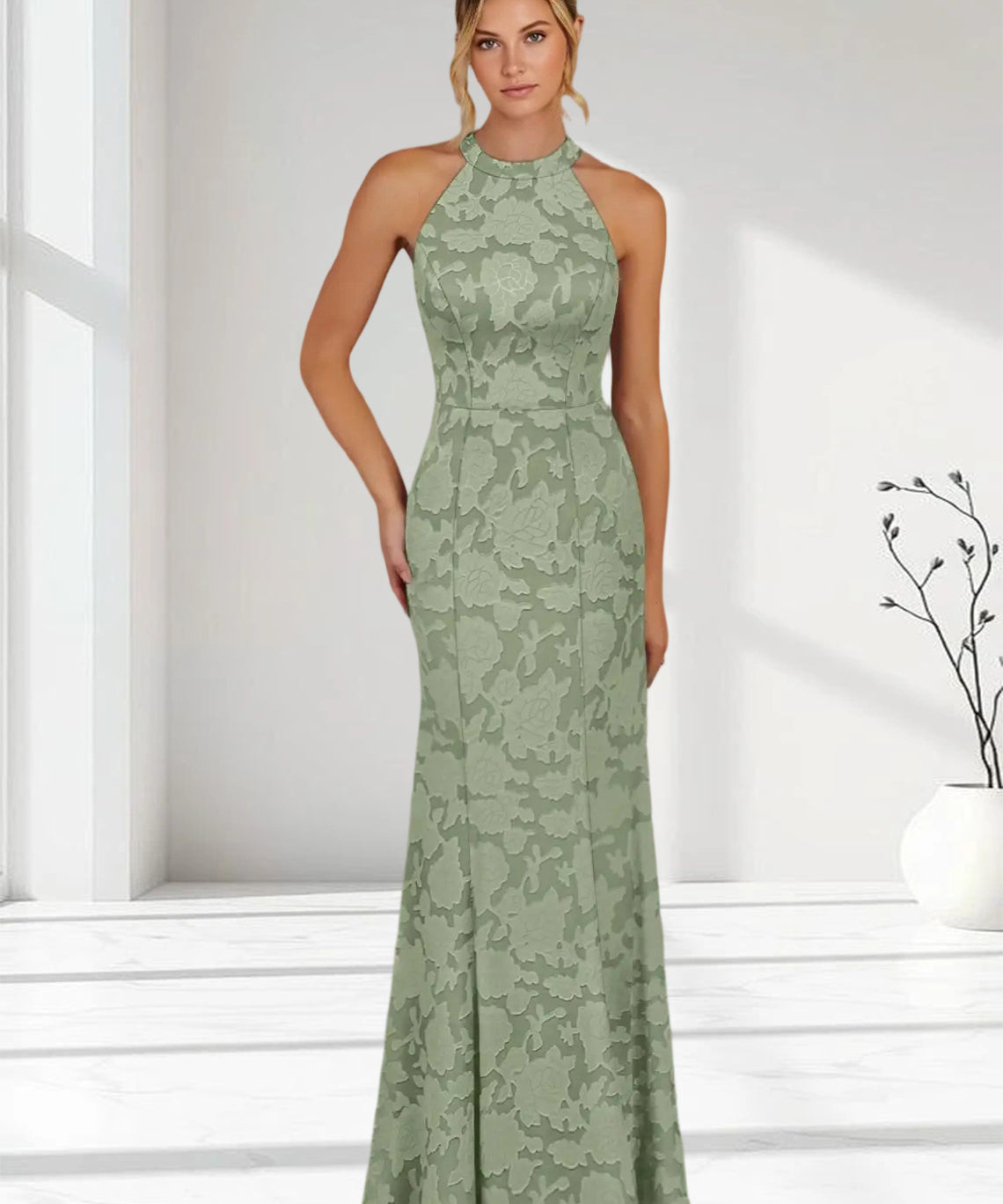 Augday Tyra Mermaid Floral Burnout Dress
