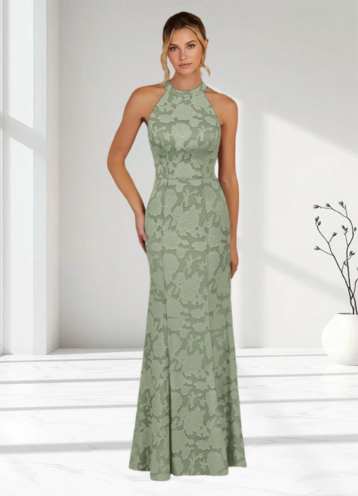 Augday Tyra Mermaid Floral Burnout Dress