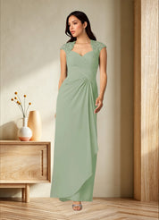 Augday Birdie A-Line Queen Anne Sequins Chiffon Dress
