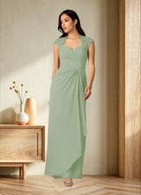 Augday Birdie A-Line Queen Anne Sequins Chiffon Dress