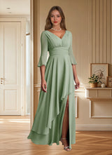 Augday Eire A-Line Pleated Chiffon Dress