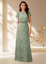 Augday Lehi A-Line Boatneck Floral Burnout Dress