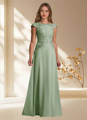 Augday Christi A-Line Lace Chiffon Dress