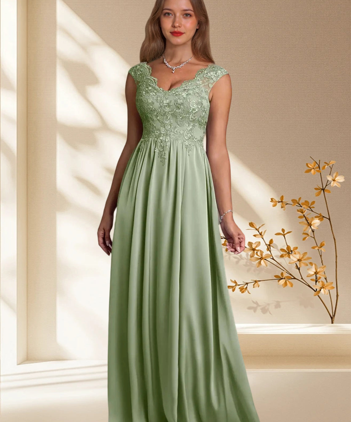 Augday Amethyst A-Line Lace Dress