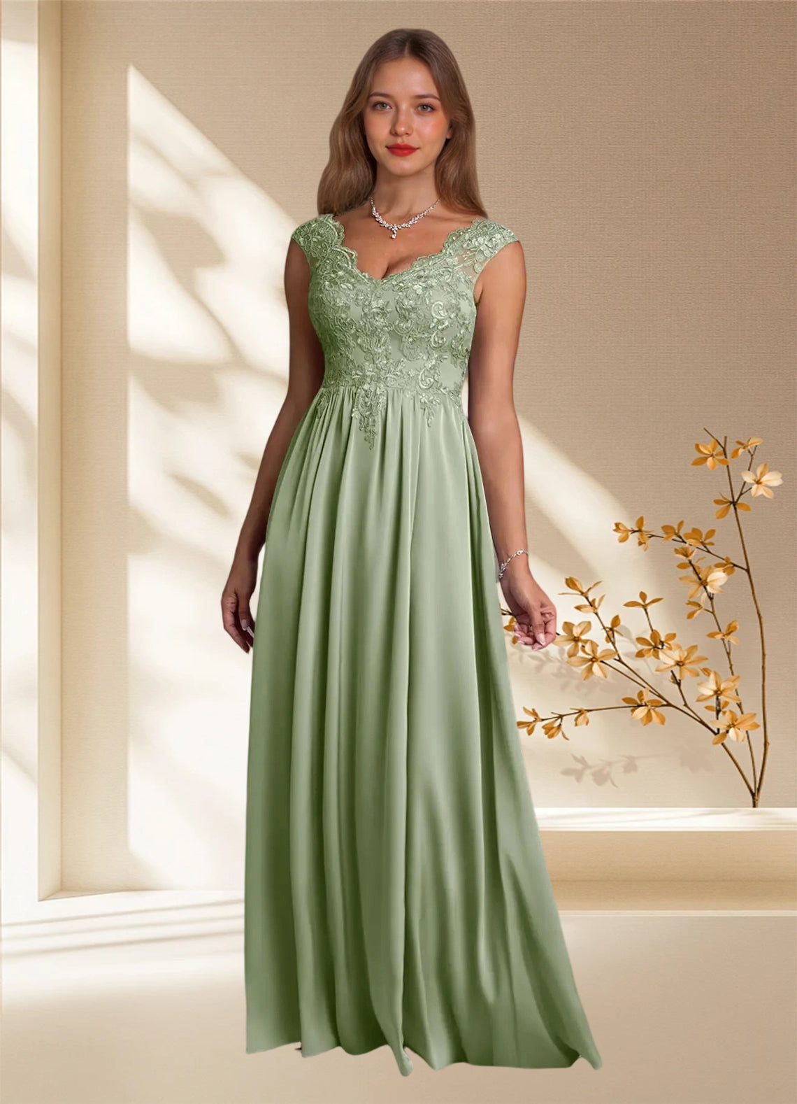 Augday Amethyst A-Line Lace Dress