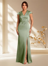 Augday Rilda Sheath Lace Stretch Satin Dress