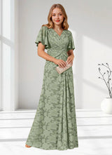 Augday Emmeline Pleated Floral Burnout Dress