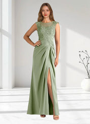 Augday Santa Barbara Sheath Pleated Stretch Satin Dress