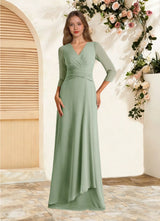 Augday Mayfield A-Line Pleated Chiffon Dress