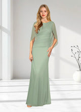 Augday Belladonna Mermaid Scoop Pleated Mesh Dress