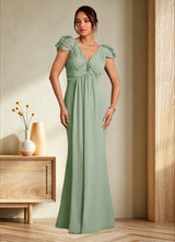 Augday Louella Pleated Chiffon Dress