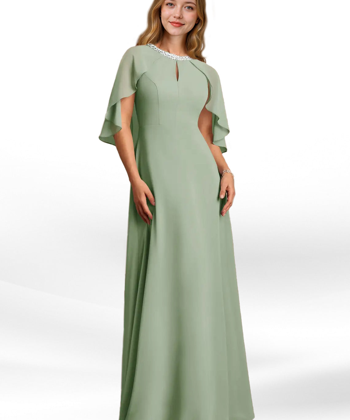 Augday Winnifred A-Line Beaded Chiffon Dress
