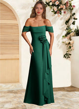 Augday Amherst A-Line Off the Shoulder Chiffon Dress