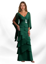 Augday Arabinda Sheath Ruched Chiffon Dress
