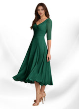 Augay Durant A-Line Pleated Chiffon Dress