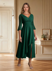 Augday Aerynne A-Line Pleated Chiffon Dress