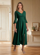 Augday Aerynne A-Line Pleated Chiffon Dress