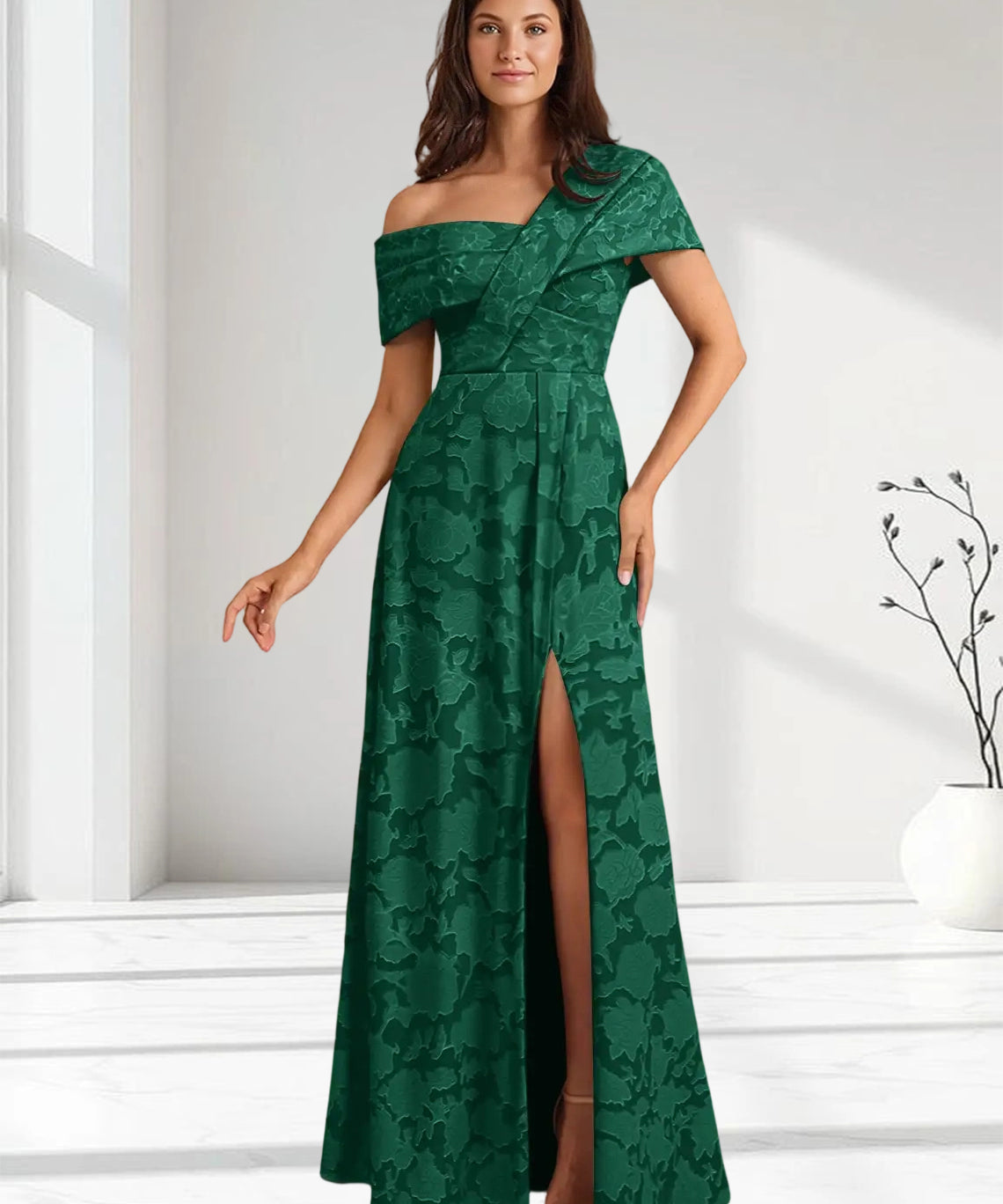 Augday Milton Milton A-Line Pleated Floral Burnout Dress