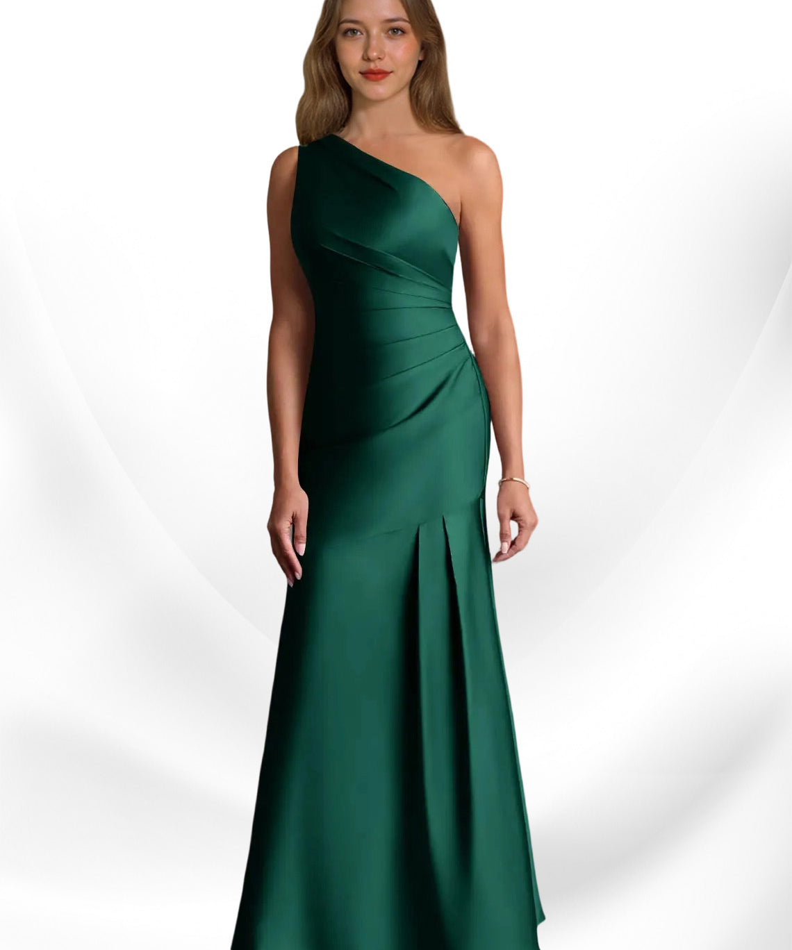 Augday Haifa Mermaid One Shoulder Stretch Satin Dress