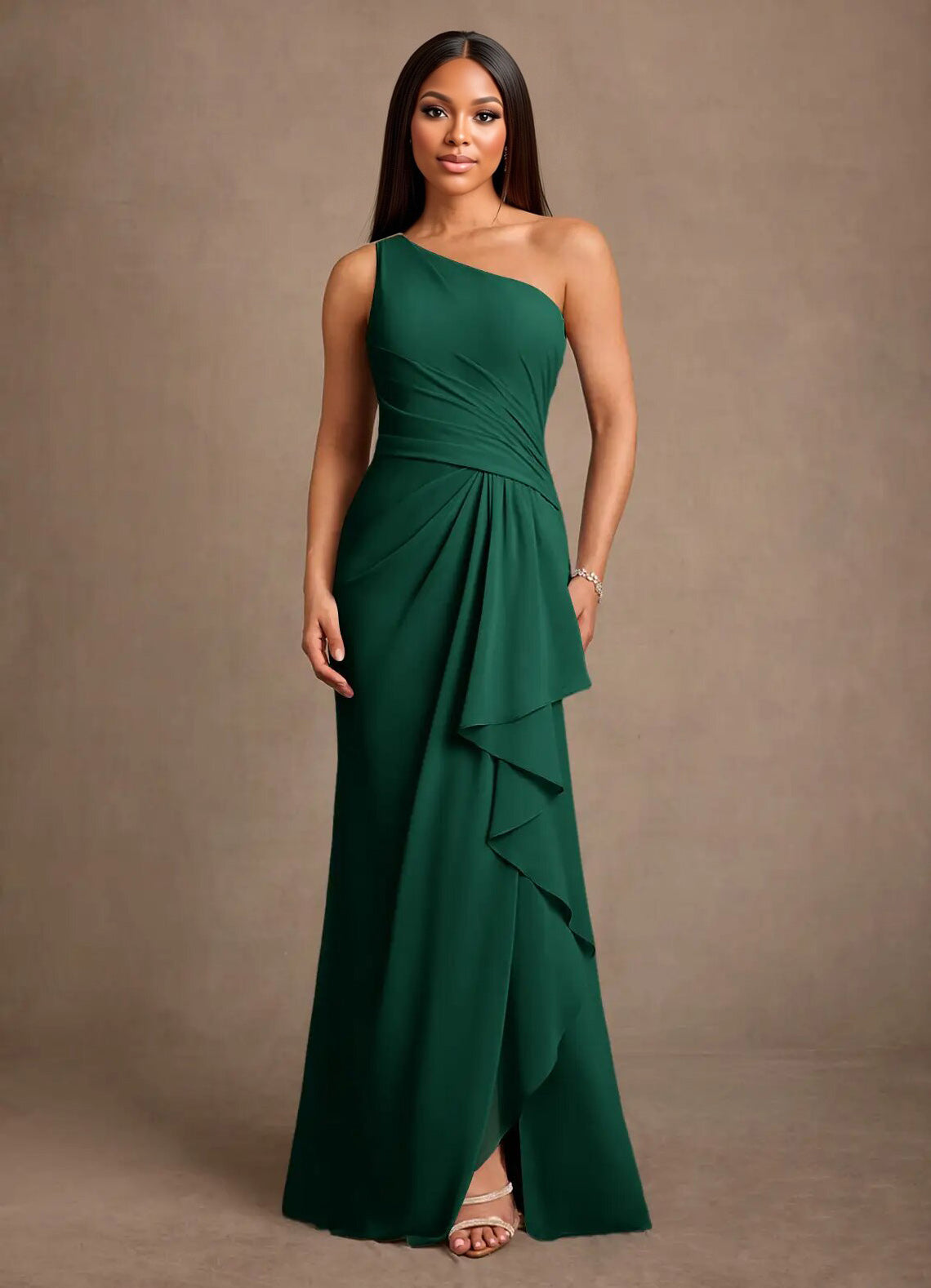 Augday Floy Sheath One Shoulder Chiffon Dress