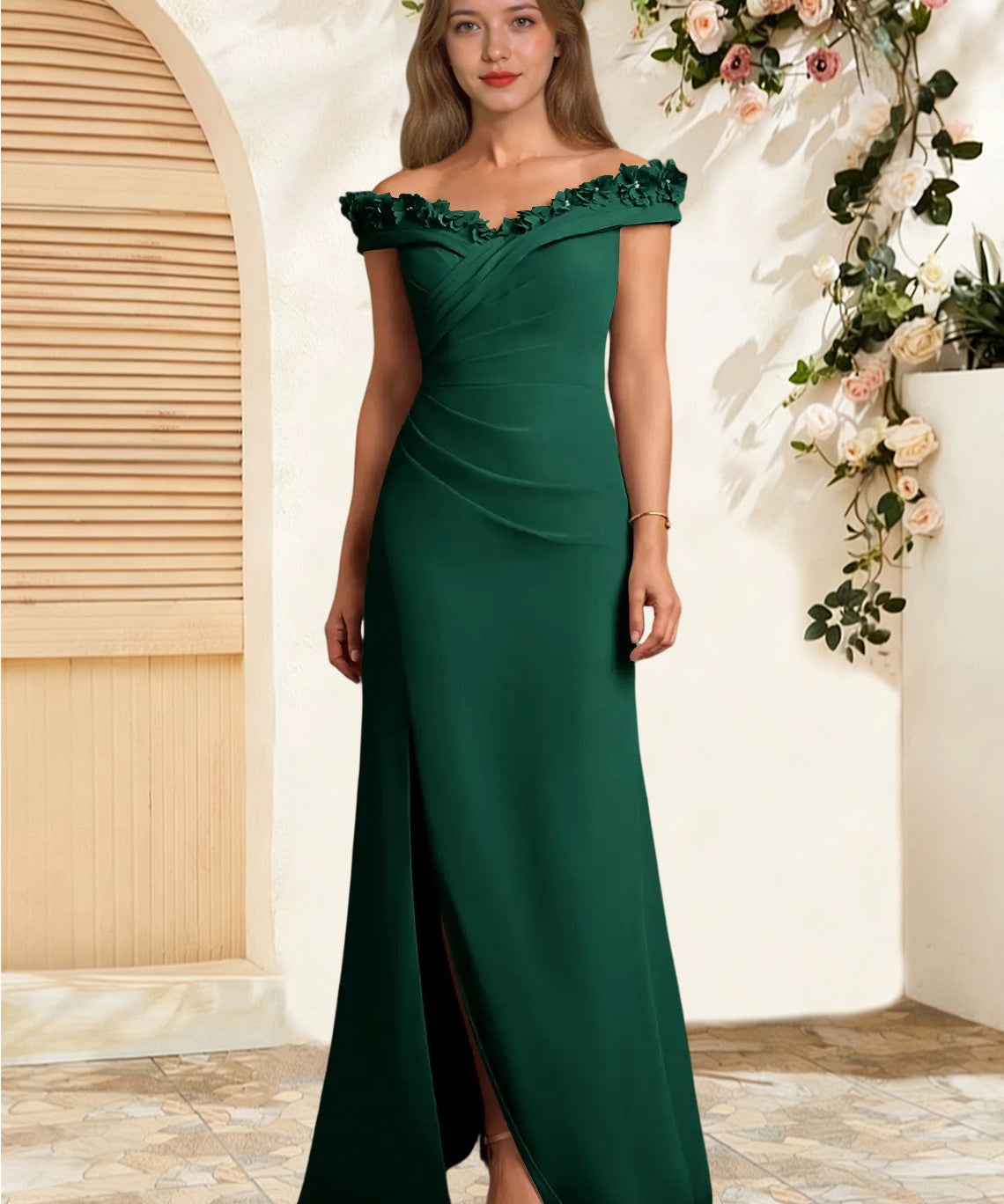 Augday Jettie Sheath Pleated Chiffon Dress